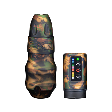 Machine FK Irons EXO - Wireless Shadow Camo - Adaptateur RCA + 2x Power Bolts - Longueur de frappe 4 mm