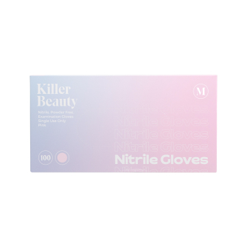 Boîte de 100 gants Killer Beauty Nitrile rose - Boîte de 10