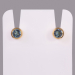 Boucles d'oreilles standard Studex pour piercing plaquées or - Mars/Aquamarine